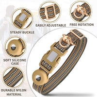 HKM-1618365 Silicone Anti-Lost Dog Collar with Monochrome Design, Nylon Material, Four Seasons, Multiple Sizes