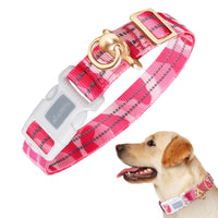 HKM-1618365 Silicone Anti-Lost Dog Collar with Monochrome Design, Nylon Material, Four Seasons, Multiple Sizes