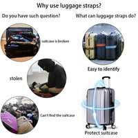 HKM-1618621 Adjustable Nylon Luggage Straps in 7 Colors for Secure Travel Packing Accessories
