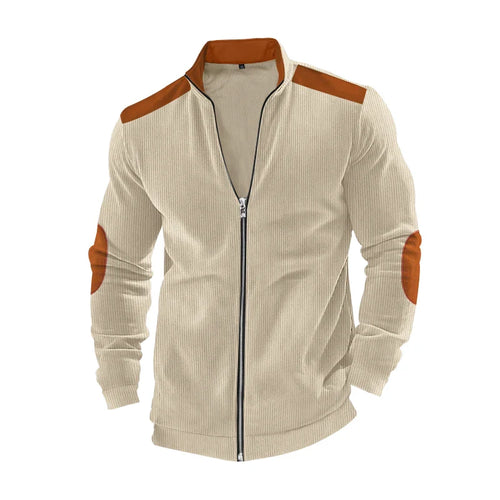 HKM-161875 Men's Customizable European Cotton Varsity Jacket Solid Color Long Sleeve Zipper Cardigan Fur Men's Fashion Long Sleeve