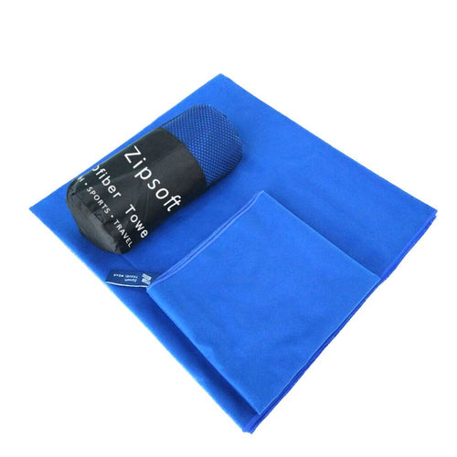 HKM-162067 Microfiber Travel Towels Set - Quick Dry Soft Skin Towels with Black Mesh Bag (35x75cm & 75x135cm)