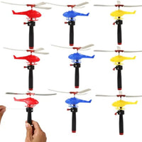 HKM-162131 Children's Handle Cable Helicopter Flying Toy - Outdoor Plastic Dragonfly Plane