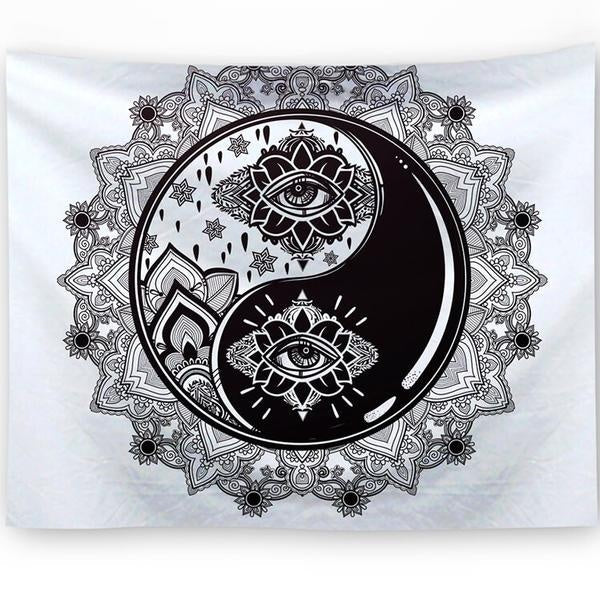HKM-162195 Elegant Geometric Abstract Plush Fabric Tapestry for Home Decor - Rectangle Shape for Living Room and Bedroom
