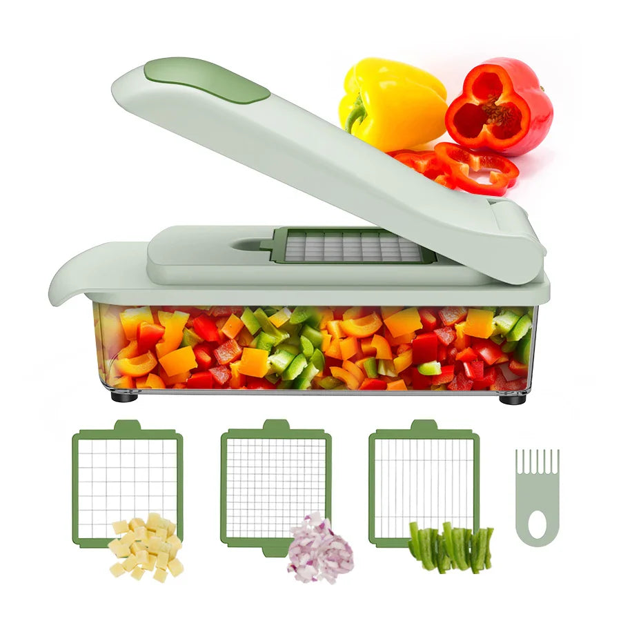 HKM-162195 Manual Multi-Function Vegetable Chopper with Kitchen Accessories