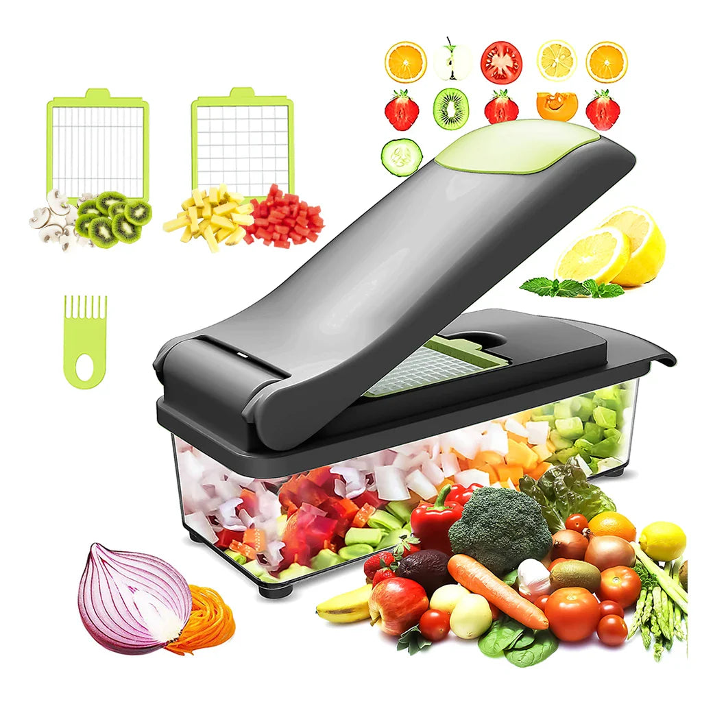 HKM-162195 Manual Multi-Function Vegetable Chopper with Kitchen Accessories