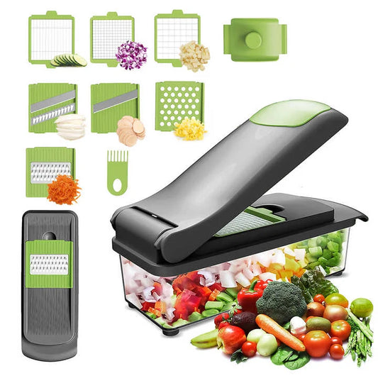 HKM-162195 Manual Multi-Function Vegetable Chopper with Kitchen Accessories