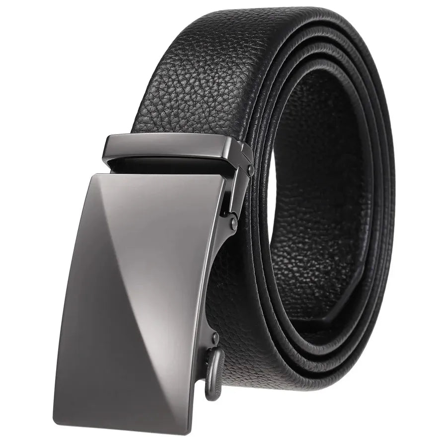 HKM-162195 Men's 35mm Automatic Buckle Genuine Leather Belt - Stylish and Durable Fashion Accessory