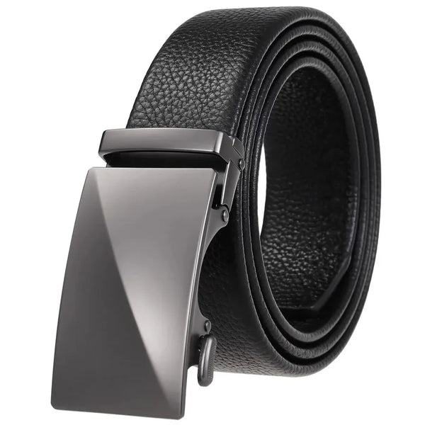 HKM-162195 Men's 35mm Automatic Buckle Genuine Leather Belt - Stylish and Durable Fashion Accessory