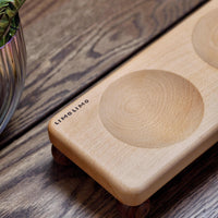 HKM-1622333 Solid Wood Cat Bowl with Ceramic Feeding Options in Various Colors