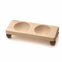 HKM-1622333 Solid Wood Cat Bowl with Ceramic Feeding Options in Various Colors