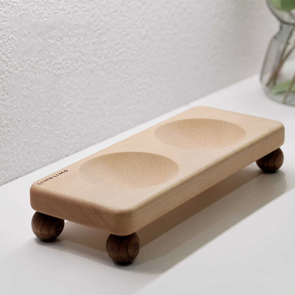 HKM-1622333 Solid Wood Cat Bowl with Ceramic Feeding Options in Various Colors