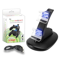 HKM-162323 Dual Charging Stand for Xbox One and Xbox One S Gamepads - USB Connection, Charges 2 Simultaneously, ABS Material