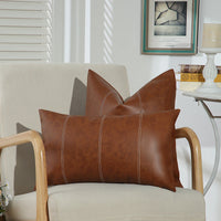 HKM-162387 Stylish Brown and Black Striped Decorative Pillow Cover for Home Living Room