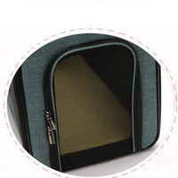 HKM-1624381 Stylish Foldable Pet Carrier Bag - Durable Cationic Linen in Gray, Brown, Cyan