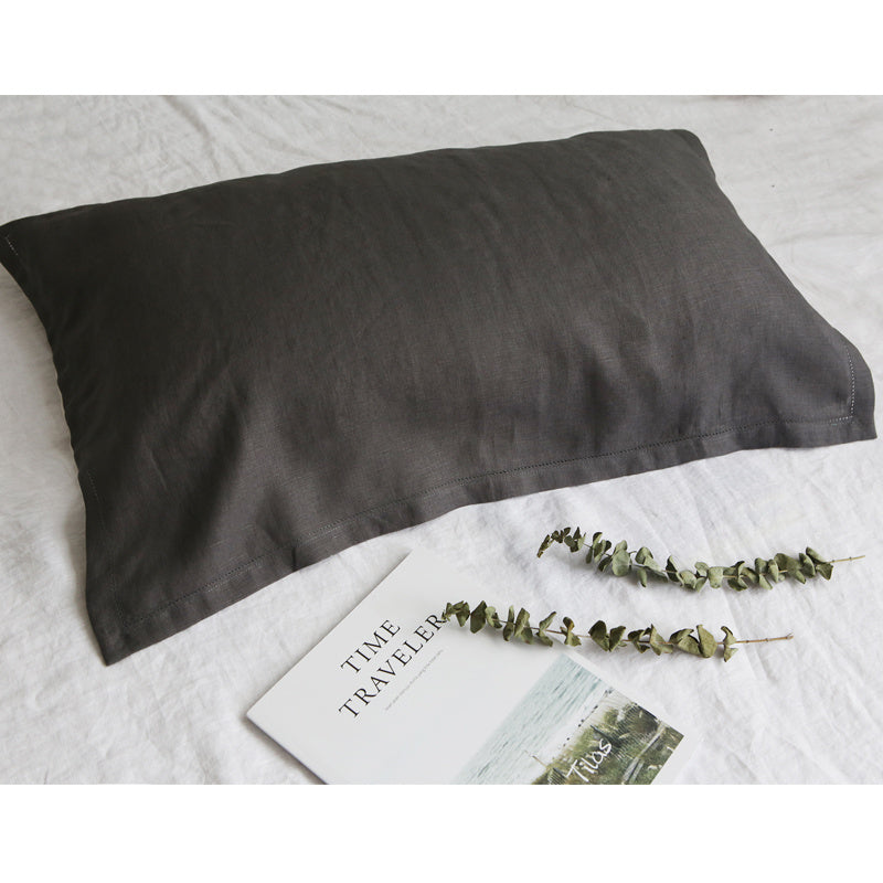 HKM-162451 Pure Linen Breathable Pillow Towel in Solid Color