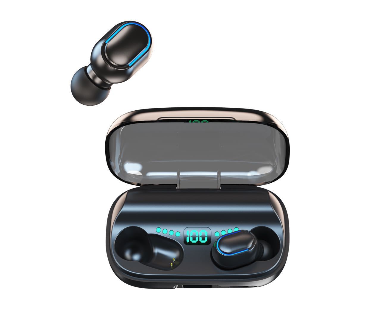 HKM-162515 Wireless Stereo Earphones with Charging Case - Bluetooth 5.0, 3 Hours Music Time, Compact Size