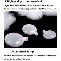 HKM-1625405 3-Pack Cotton Rope Pet Toys for Dogs and Cats - Plush Molar Bite Cartoon Design
