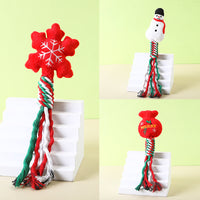 HKM-1625405 3-Pack Cotton Rope Pet Toys for Dogs and Cats - Plush Molar Bite Cartoon Design