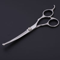 HKM-1625917 Stainless Steel Pet Trimming Shears Set with Accessories - 8 Pieces Including Comb and Leather Case