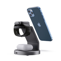 HKM-162707 15W Multifunctional Wireless Charger for Phone, Watch, and Headset - Black USB Interface