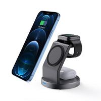 HKM-162707 15W Multifunctional Wireless Charger for Phone, Watch, and Headset - Black USB Interface