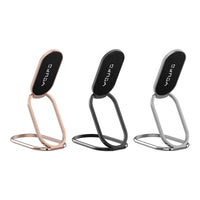 HKM-162707 Folding Metal Magnetic Phone Ring Stand - Universal Desktop Holder in Rose Gold, Silver, and Black