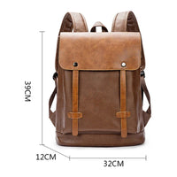 HKM-162707 Large Capacity Waterproof PU Leather Laptop Backpack for Men - Ideal for Travel and Daily Use