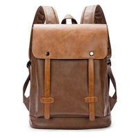 HKM-162707 Large Capacity Waterproof PU Leather Laptop Backpack for Men - Ideal for Travel and Daily Use