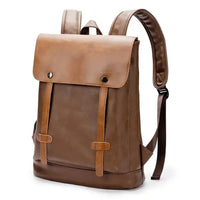 HKM-162707 Large Capacity Waterproof PU Leather Laptop Backpack for Men - Ideal for Travel and Daily Use