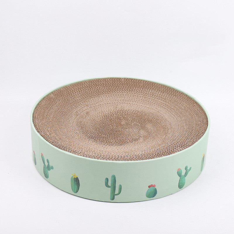 HKM-1628093 Durable Round Cat Scratching Pad and Bed - Corrugated Paper for Kittens and Medium Cats