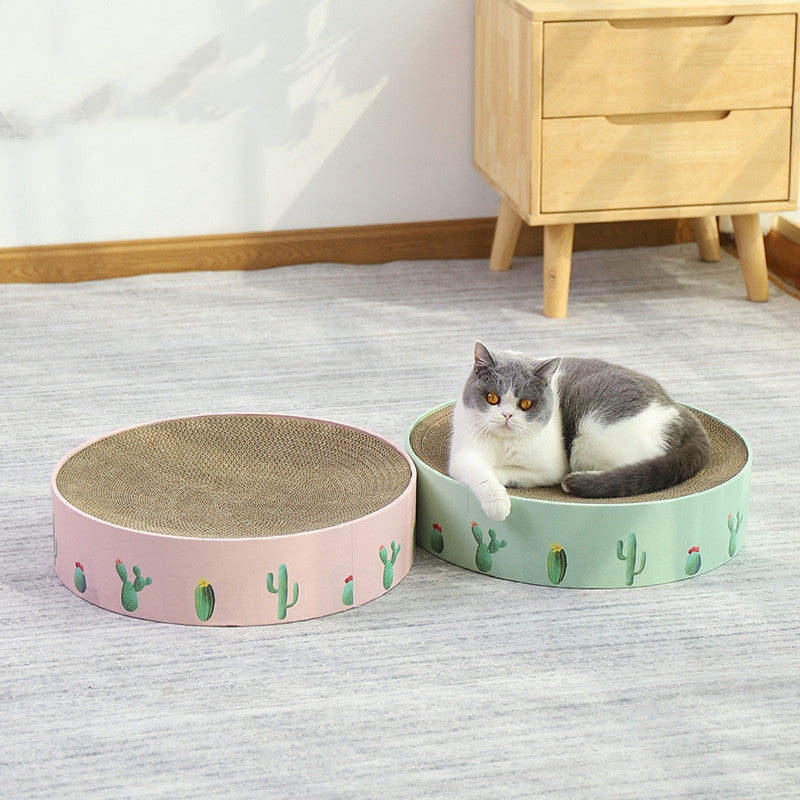 HKM-1628093 Durable Round Cat Scratching Pad and Bed - Corrugated Paper for Kittens and Medium Cats
