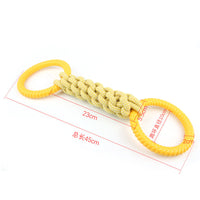 HKM-1629373 Interactive Natural Cotton Rope Tug Toy for Dogs with Double Loop Design and Handles, Ideal for Teething and Chewing