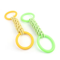 HKM-1629373 Interactive Natural Cotton Rope Tug Toy for Dogs with Double Loop Design and Handles, Ideal for Teething and Chewing