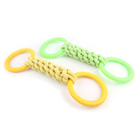 HKM-1629373 Interactive Natural Cotton Rope Tug Toy for Dogs with Double Loop Design and Handles, Ideal for Teething and Chewing