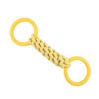 HKM-1629373 Interactive Natural Cotton Rope Tug Toy for Dogs with Double Loop Design and Handles, Ideal for Teething and Chewing