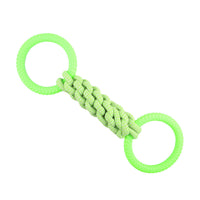 HKM-1629373 Interactive Natural Cotton Rope Tug Toy for Dogs with Double Loop Design and Handles, Ideal for Teething and Chewing