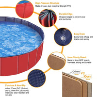 HKM-1629885 Foldable PVC Pet Swimming Pool for Dogs and Kids - Portable Bathing Tub and Playmat