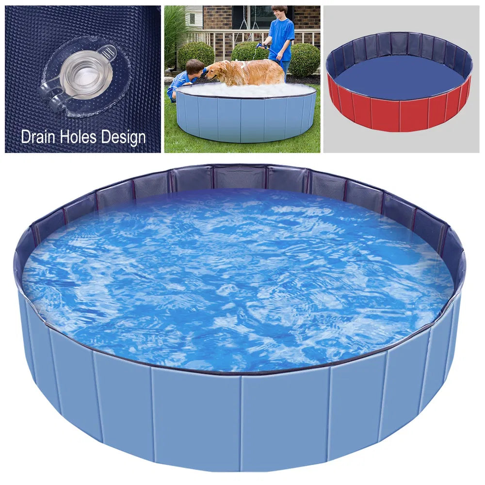 HKM-1629885 Foldable PVC Pet Swimming Pool for Dogs and Kids - Portable Bathing Tub and Playmat