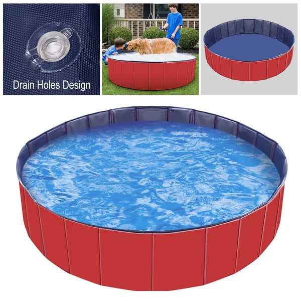 HKM-1629885 Foldable PVC Pet Swimming Pool for Dogs and Kids - Portable Bathing Tub and Playmat
