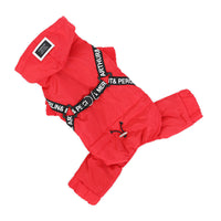 HKM-1630269 Stylish Red Four-Legged Pet Outfit for Spring and Autumn, Comfortable Ski Material with Silk Lining