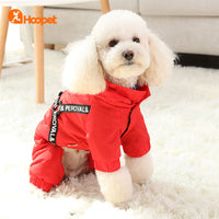 HKM-1630269 Stylish Red Four-Legged Pet Outfit for Spring and Autumn, Comfortable Ski Material with Silk Lining
