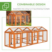 HKM-1631549 Wooden Chicken Coop with Perches - 4.6' x 2.8' Outdoor Run for 1-3 Chickens, Orange