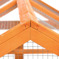 HKM-1631549 Wooden Chicken Coop with Perches - 4.6' x 2.8' Outdoor Run for 1-3 Chickens, Orange