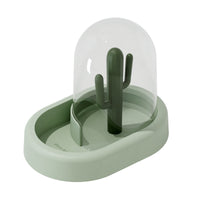 HKM-1631677 Automatic Cactus-Shaped Pet Feeder with 190ml Capacity in Warm Yellow and Mint Green