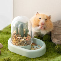 HKM-1631677 Automatic Cactus-Shaped Pet Feeder with 190ml Capacity in Warm Yellow and Mint Green