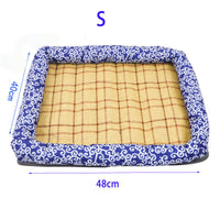HKM-1631933 Cozy Oxford Cloth Pet Cat and Dog Nest Sleeping Mat in Blue Pattern