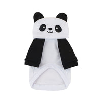 HKM-1632957 Adorable Panda-Shaped Sweater for Pets in Black and White, Comfortable Polyester Fabric, Various Sizes Available