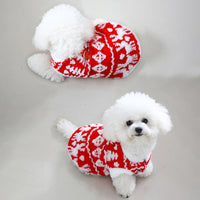 HKM-1633469 Plush Hoodie for Small Dogs and Cats with Traction Rope Buckle for Winter and Holiday Seasons