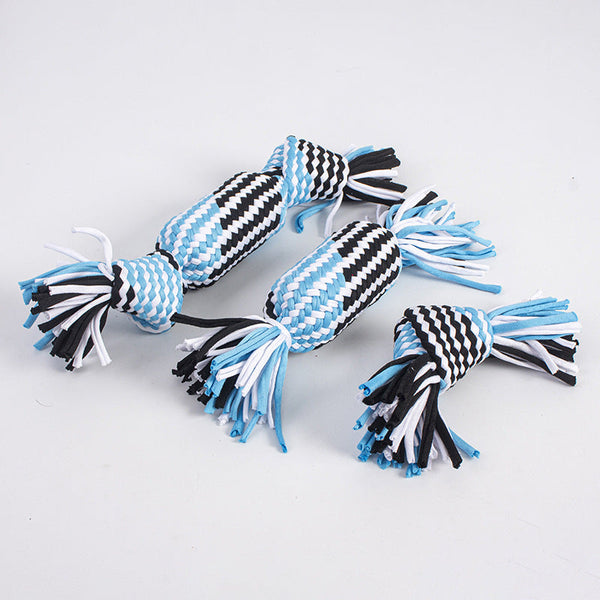 HKM-1634493 Durable Cotton Thread Pet Toy - Bite-Resistant Double Knot Design in Various Colors and Sizes