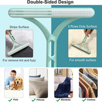 HKM-1635133 Triple Pet Hair Remover Set - Reusable Lint Brush and Carpet Scraper for Easy Cleaning of Furniture, Clothes, and Car Interiors